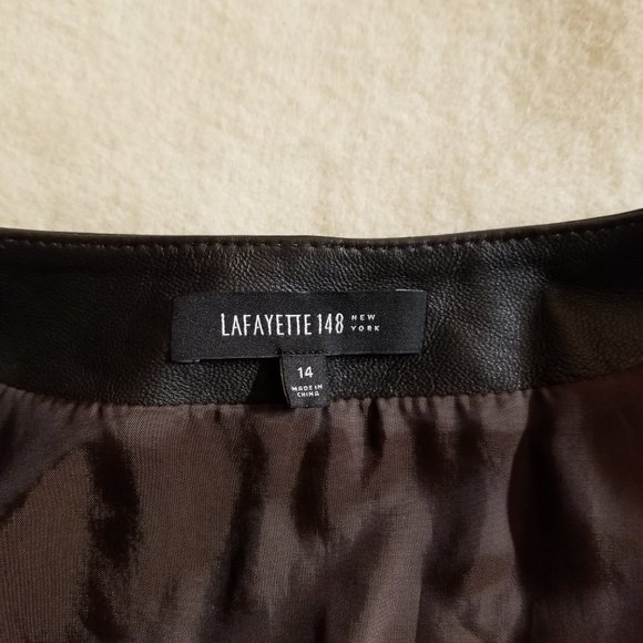 Unique Leather Jacket, Lafayette 148, Women's 14 - Picture 4 of 12